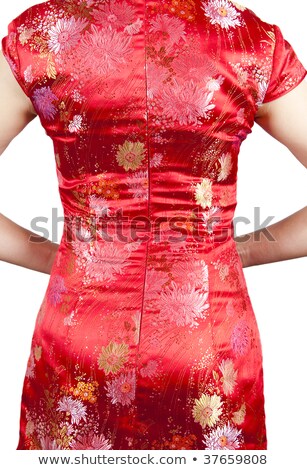 Stock photo: Female Satin Gown In Oriental Cheongsam Style