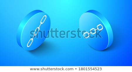 Сток-фото: Protected Link Blue Vector Icon Button