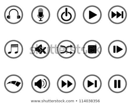 Stock photo: Play Icon Glossy Black Round Button