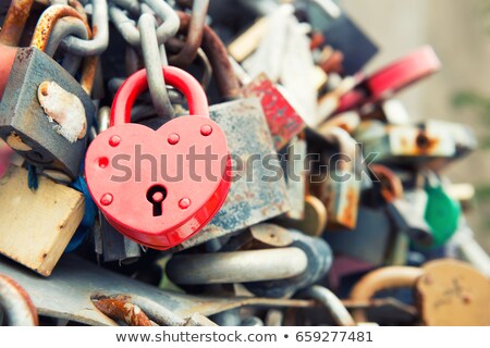 Stock fotó: At Symbol With Padlock Attached