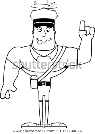 Stok fotoğraf: Cartoon Drunk Mail Carrier