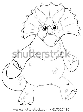 Stock foto: Doodle Animal For Dinosaur With Sharp Horn