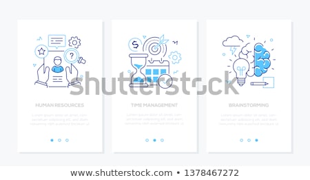 Foto stock: Human Resources - Line Design Style Banners Set