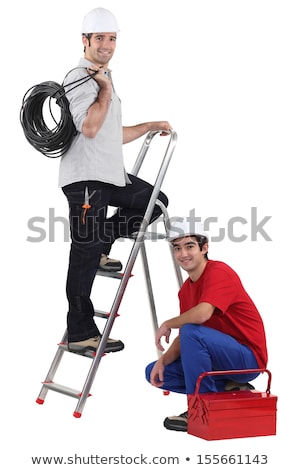 Stock photo: Duo Of Electricians In Studio