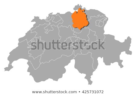 Map Of Swizerland Zurich Highlighted Stok fotoğraf © Schwabenblitz