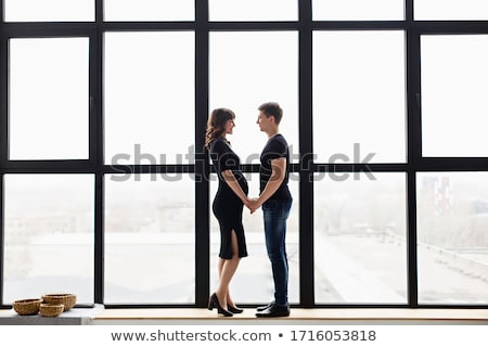 Foto stock: Stylish Elegant Young Couple Waiting A Baby