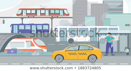 Stok fotoğraf: Vector Urban Public Transport Infrastructure