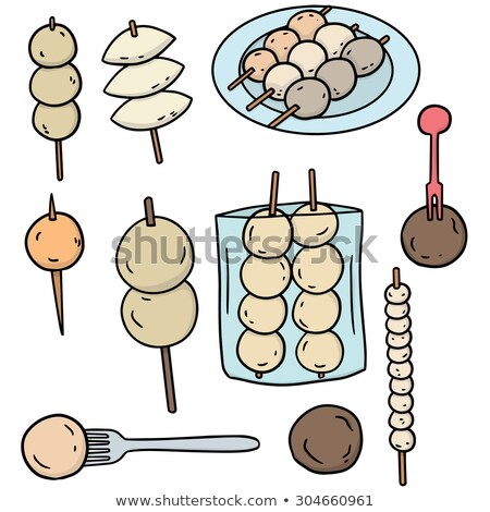 Vector Set Of Meatball Fish Ball Pork Ball And Shrimp Ball Сток-фото © olllikeballoon