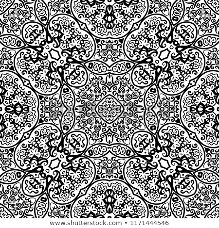 Сток-фото: Monochrome Seamless Pattern With Mandala Motifs