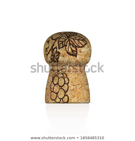 Foto stock: Champagne Cork Front View Vector Illustration