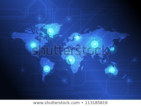 Сток-фото: World Map In A Radar Screen