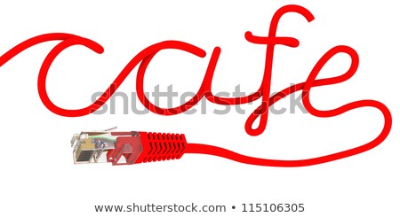 The Network Cable Is Twisted In The Form Of Inscriptions Cafe [[stock_photo]] © cherezoff
