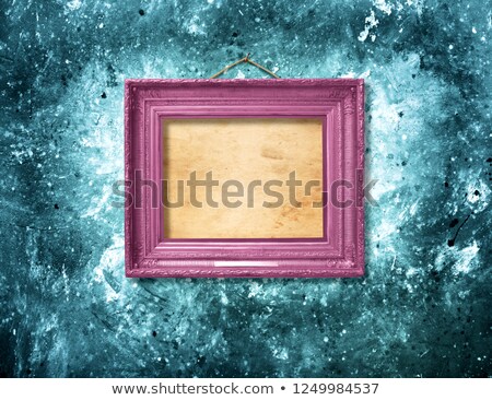 Zdjęcia stock: Multicolored Wooden Frames For Pictures On Old Stone Wall