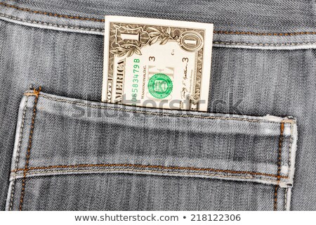 Stock photo: One Dollar Bill Sticking In The Back Pocket Of Denim Black Jean