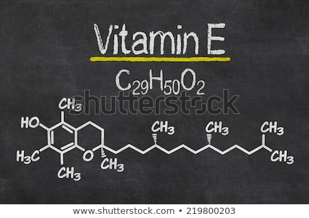 Stockfoto: Blackboard With The Chemical Formula Of Vitamin E