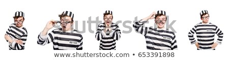 Foto stock: Funny Prison Inmate In Concept