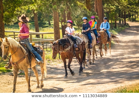 Zdjęcia stock: Child On Horseback