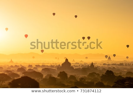 Stok fotoğraf: Ancient Buddhist Temples Of Bagan Kingdom At Sunrise Myanmar