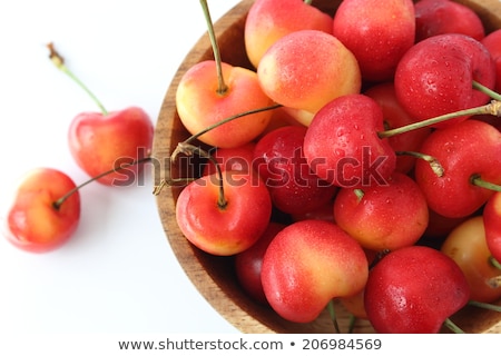 Zdjęcia stock: Bowl Of Rainier Cherries Closeup
