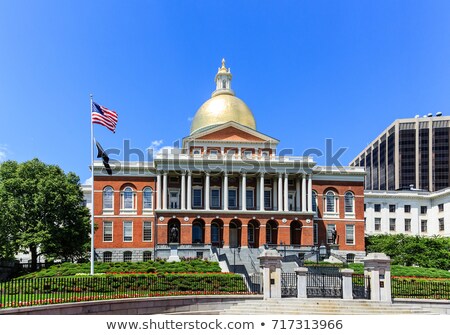 [[stock_photo]]: Massachusetts State House In Boston Under The Blue Sky