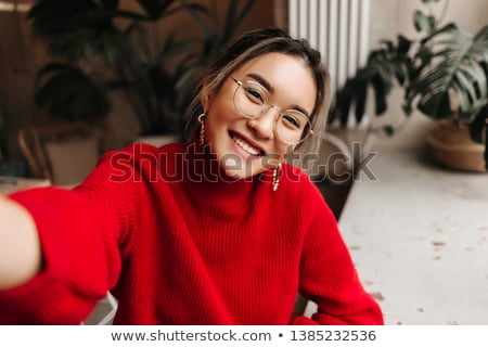 Zdjęcia stock: Close Up Of Beautiful Asian Woman With Earring