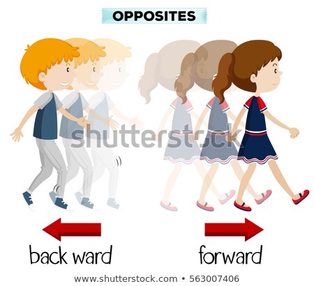 Stok fotoğraf: Opposite Words For Backward And Forward