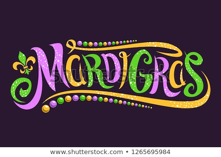 Zdjęcia stock: Mardi Gras Lettering Text For Greeting Card