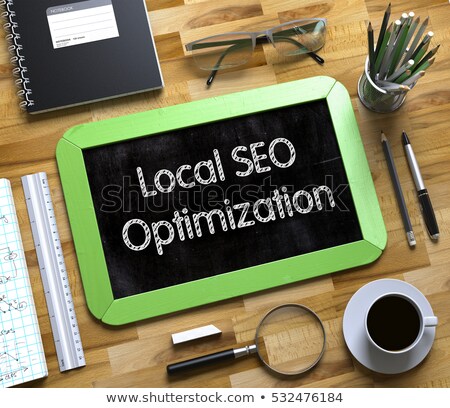 Stock photo: Local Seo - Text On Small Chalkboard 3d