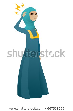 Foto stock: Muslim Business Woman With Lightning Over Head