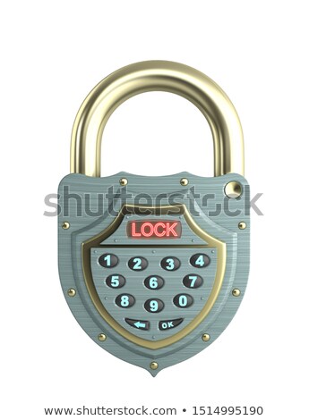 Stock photo: Wooden Door With Card Lock 3d Rendering