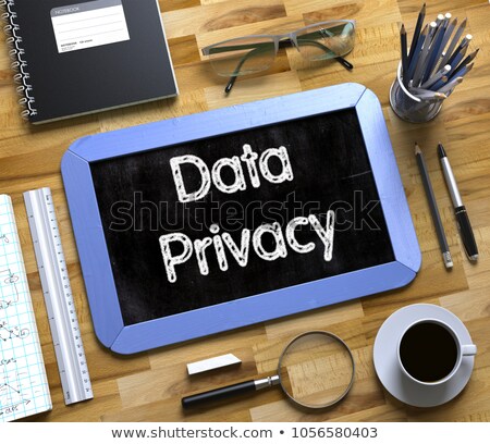 Zdjęcia stock: Small Chalkboard With Data Privacy Concept 3d