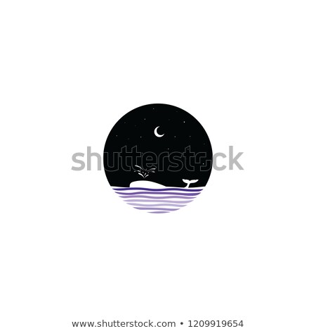 Stok fotoğraf: Midnight Scene Whale Sign Symbol