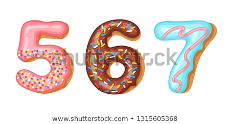 Imagine de stoc: Donut Icing Numbers Digits - 5 6 7 Font Of Donuts Bakery Sweet Alphabet Donut Alphabet Latters