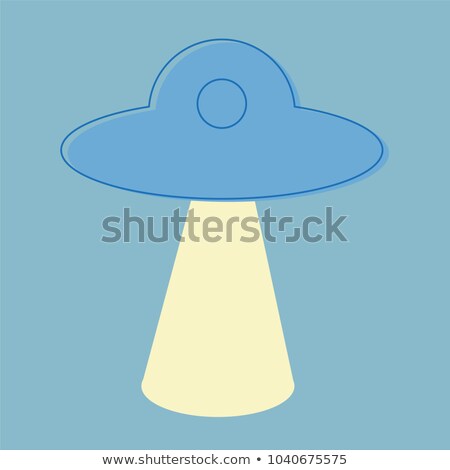 Foto stock: Space Ufo Flat Icon - Eps10 Line Icon In Blue Color