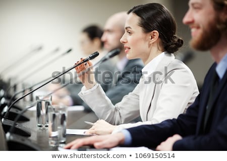 Stockfoto: One Of Confident Delegates Or Politicians In Formalwear