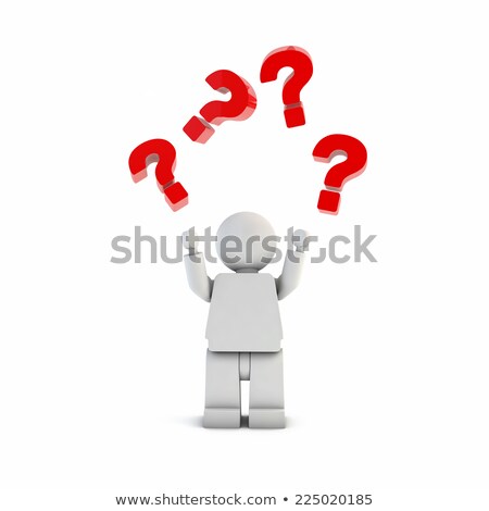 Foto stock: Where To 3d Person With Multiple Questions Mark