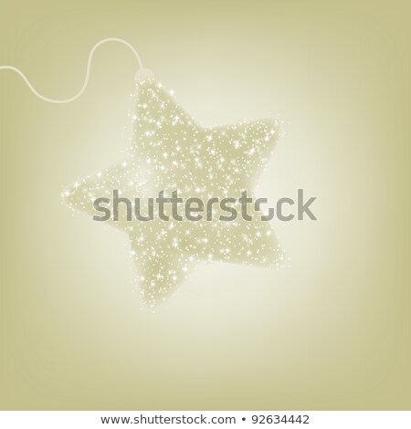 Stock photo: Postcard With A Twinkling Gold Star Eps 8