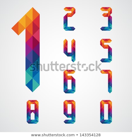 Stock fotó: Colorful And Abstract Icons For Number 6 Set 3