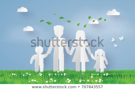 Сток-фото: Cutout Paper Family