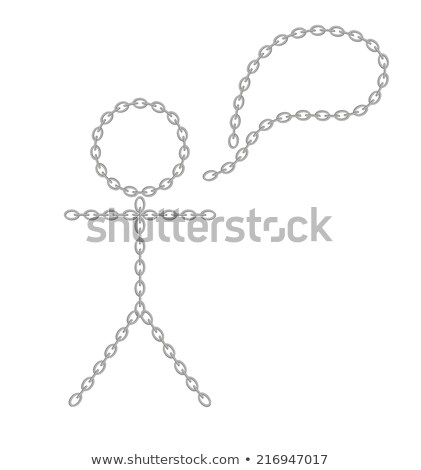 [[stock_photo]]: Man And Speak Bubble Created From Chain