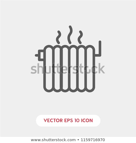 Сток-фото: Black Line Vector Icon For Heating Boiler