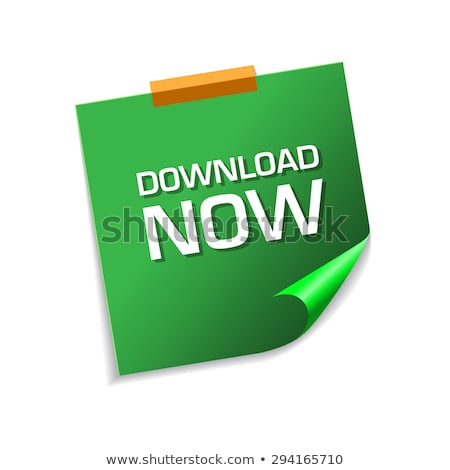 Stockfoto: Download Now Green Sticky Notes Vector Icon Design