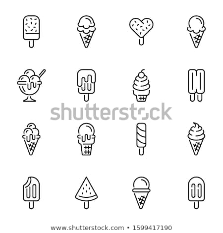 Stock photo: Outline Icecream Icon Isolated On White Background