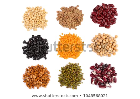 Сток-фото: Mixed Black Red White Kidney Beans Closeup Top View Background