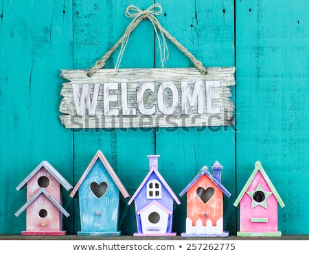 ストックフォト: Wooden Bird House Welcome Home