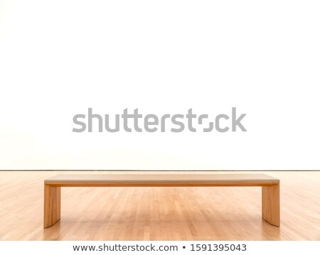 Wooden Bench At An Empty Gallery Stockfoto © cla78