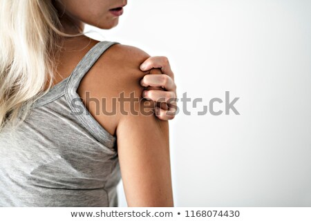 Foto d'archivio: Hard Woman Hold Strong Elbow With Nails