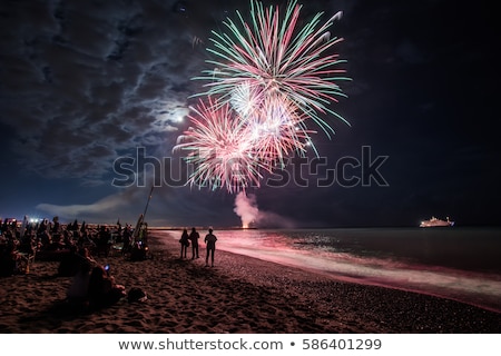Foto stock: Fireworks In Forte Dei Marmi