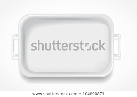 Foto stock: Deep Rectangular Porcelain Dish