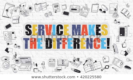 Stok fotoğraf: Service Makes The Difference With Doodle Design Icons